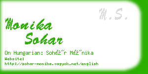 monika sohar business card